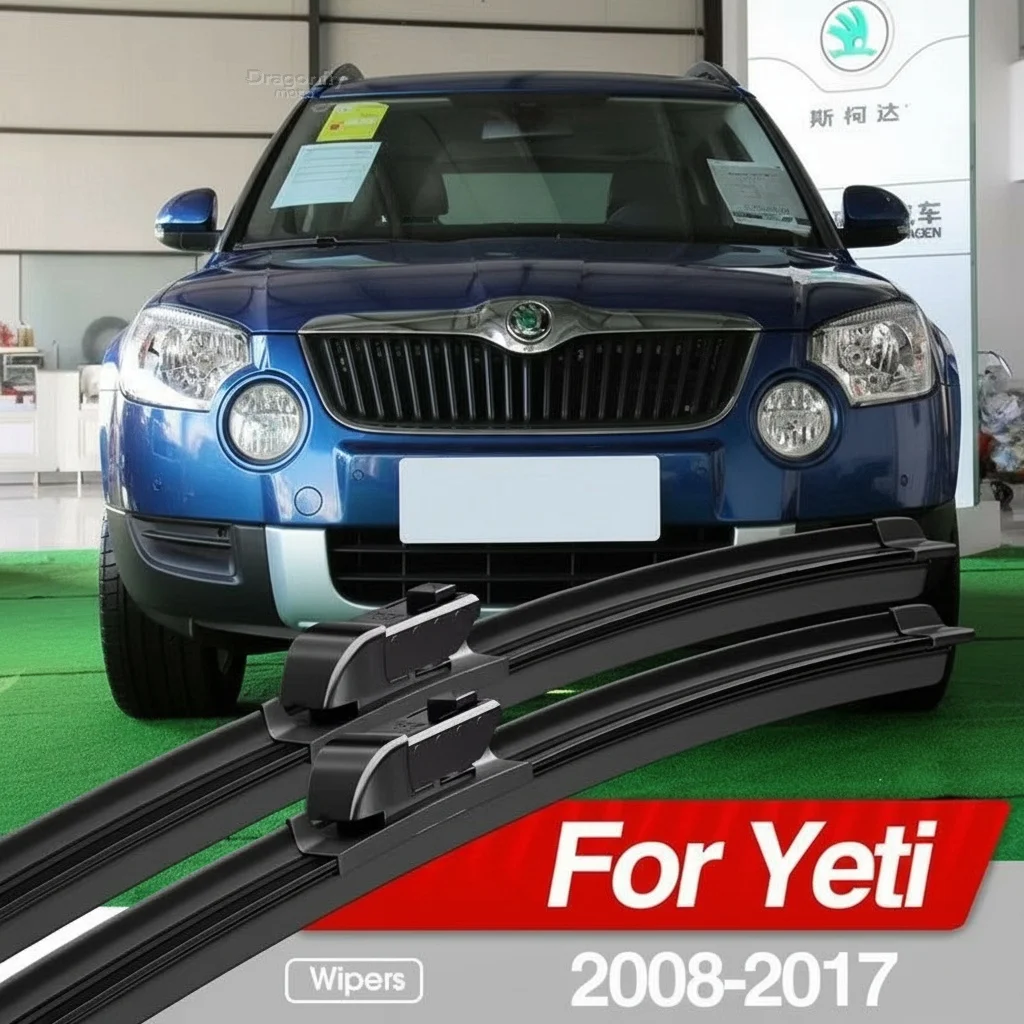 

For Skoda Yeti 2008-2017 Front Windshield Wiper Blades 2x Windscreen Window Accessories 2009 2010 2011 2012 2013 2014 2015 2016
