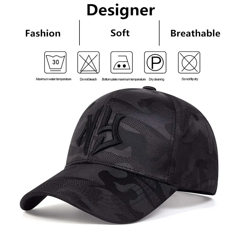 Unisex Letter Embroidery Camouflage Baseball Hats Spring and Autumn Outdoor Adjustable Casual Hats Sunscreen Hat