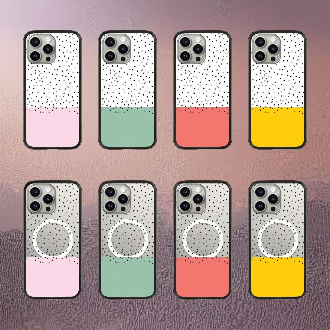 

Contrast Color Case for IPhone 13-16 Pro Max Magnetic Cover with New Design Black Border Letters