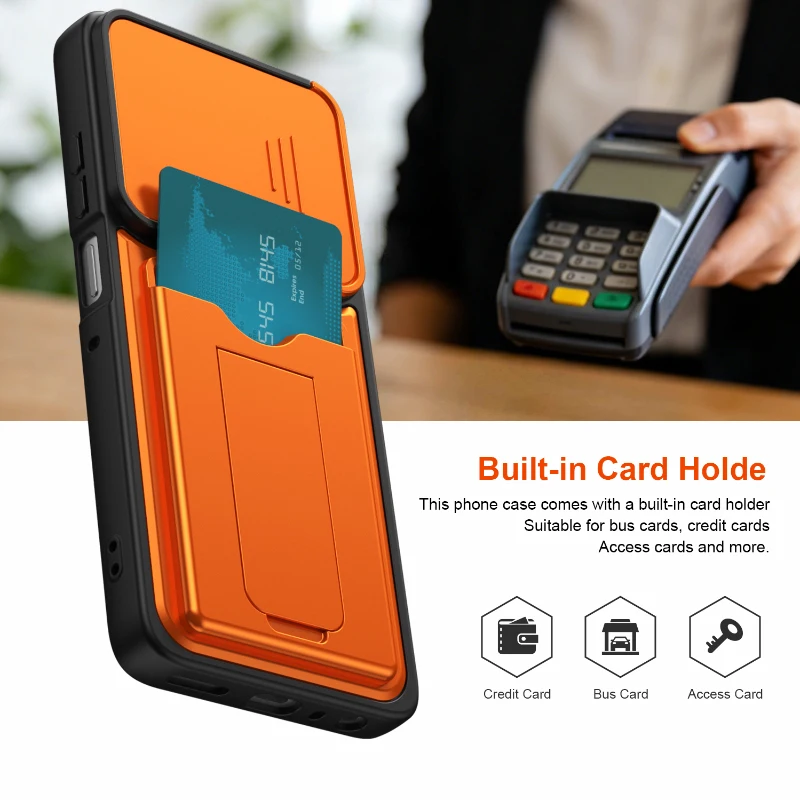 Solid Color Wallet Card Slot Bracket Phone Case For Motorola Moto G96 G86 G85 G67 G57 G56 Power Edge 70 60 Pro 50 Fusion Cover view 3