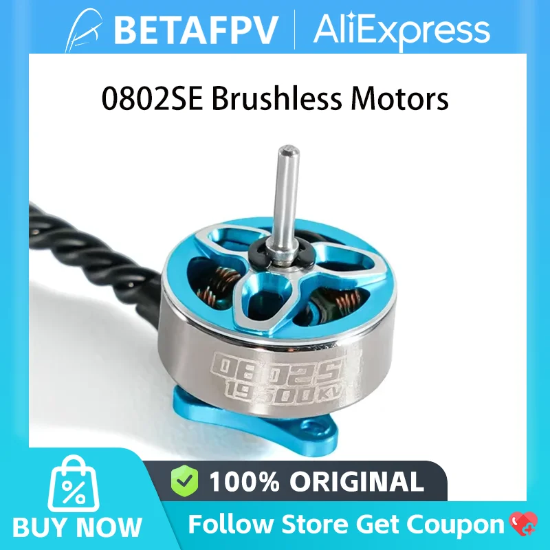 BETAFPV 4 st 0802SE 19500KV 1S borstlös motor ultralight vikt 1S FPV RC motor kompatibel för 65/75 mm 1S borstlös racing whoop drönare quadcopter som meteorserien FPV Drones-Iceblue