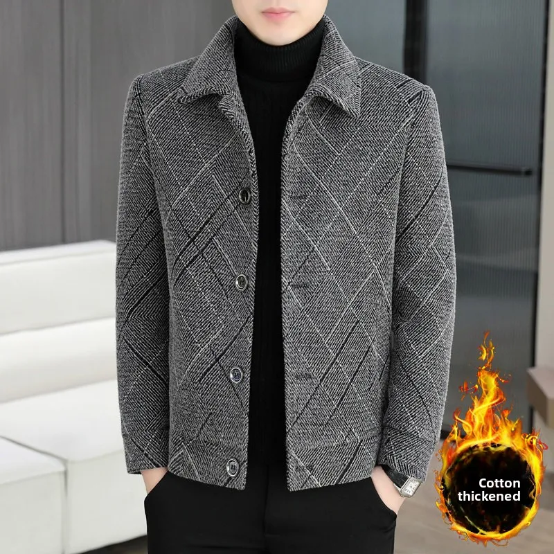 

Men's Winter Woolen Jaet ort Collarl Coat Casual Faion Polyester Nylon Fiber Stand Fit Urban Sle Regular Length