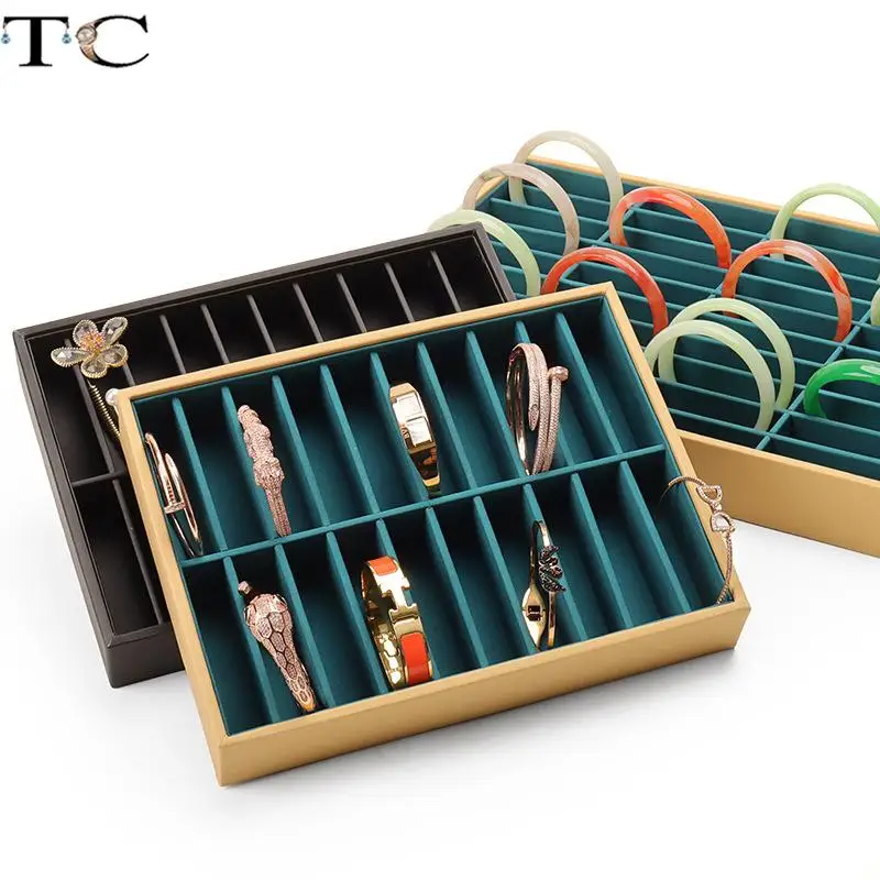 

Pu Leather Jewelry Display Props Jade Jade Bracelet Tray Silver Bracelet Jade Bracelet Storage Display Tray