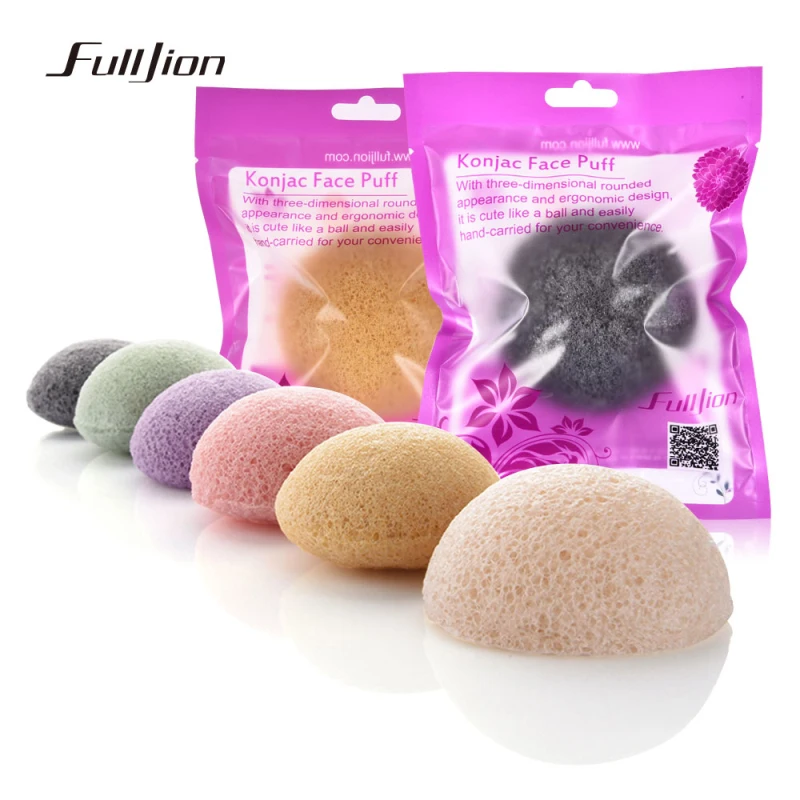 1~10PCS Puff Natural Cleanse Exfoliator Puff Face Cleaning Sponge Round Shape Konjac Face Washing Sponge Facial Tool