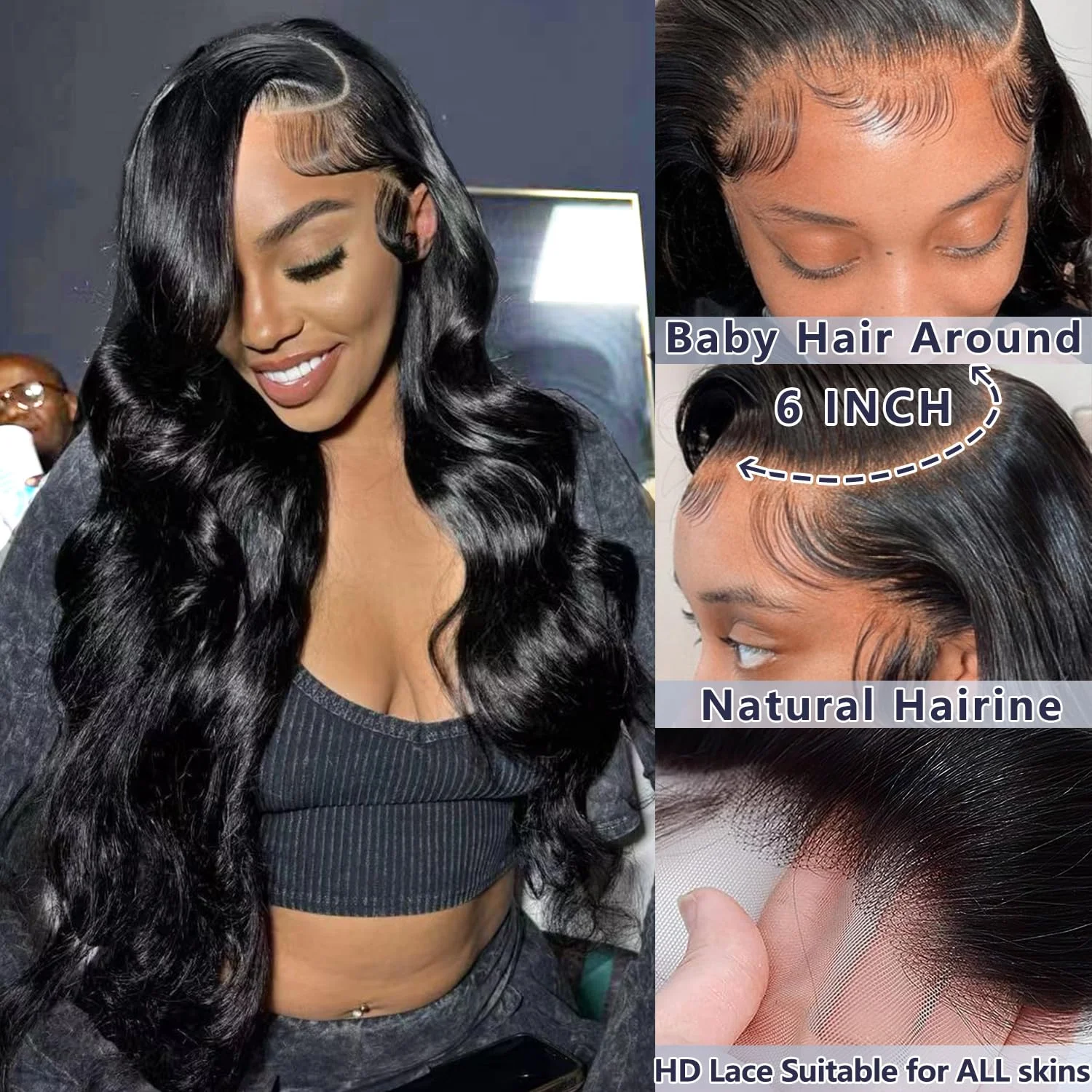 Glueless Body Wave 100% Human Hair Wig Pre Plucked Ready To Wear And Go For Women 13x6 Hd Natural Wave Lace Front Wigs On Sale