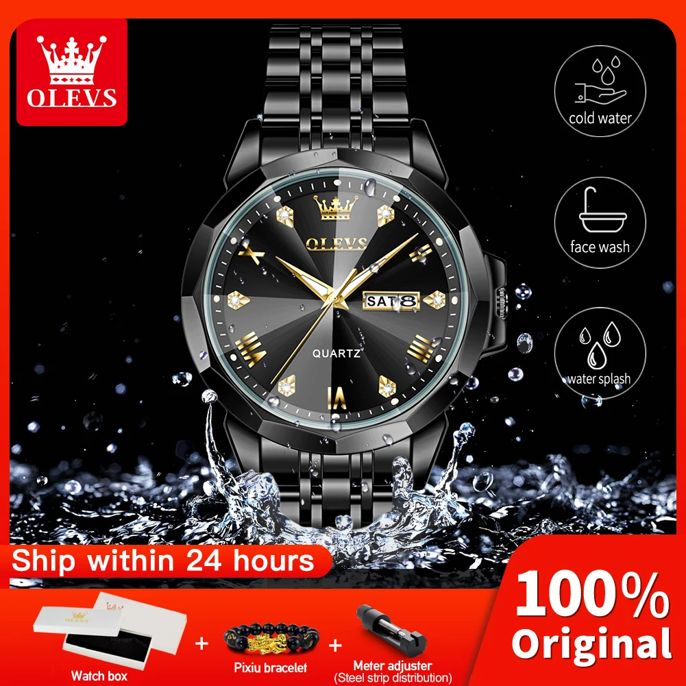 OLEVS 9931X Perfume Watch Original Rhombus Mirror Quartz Watch Waterproof Luminous Day Date Fragrant Watch Couple's Gifts Reloj