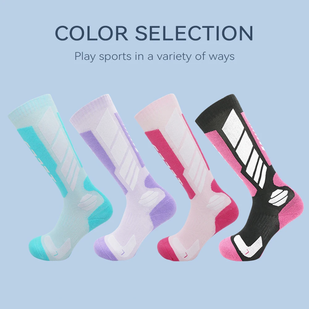 Warm socks, long cotton towel bottom, snow socks, sports socks, men's and women's cross-border looped ski socks