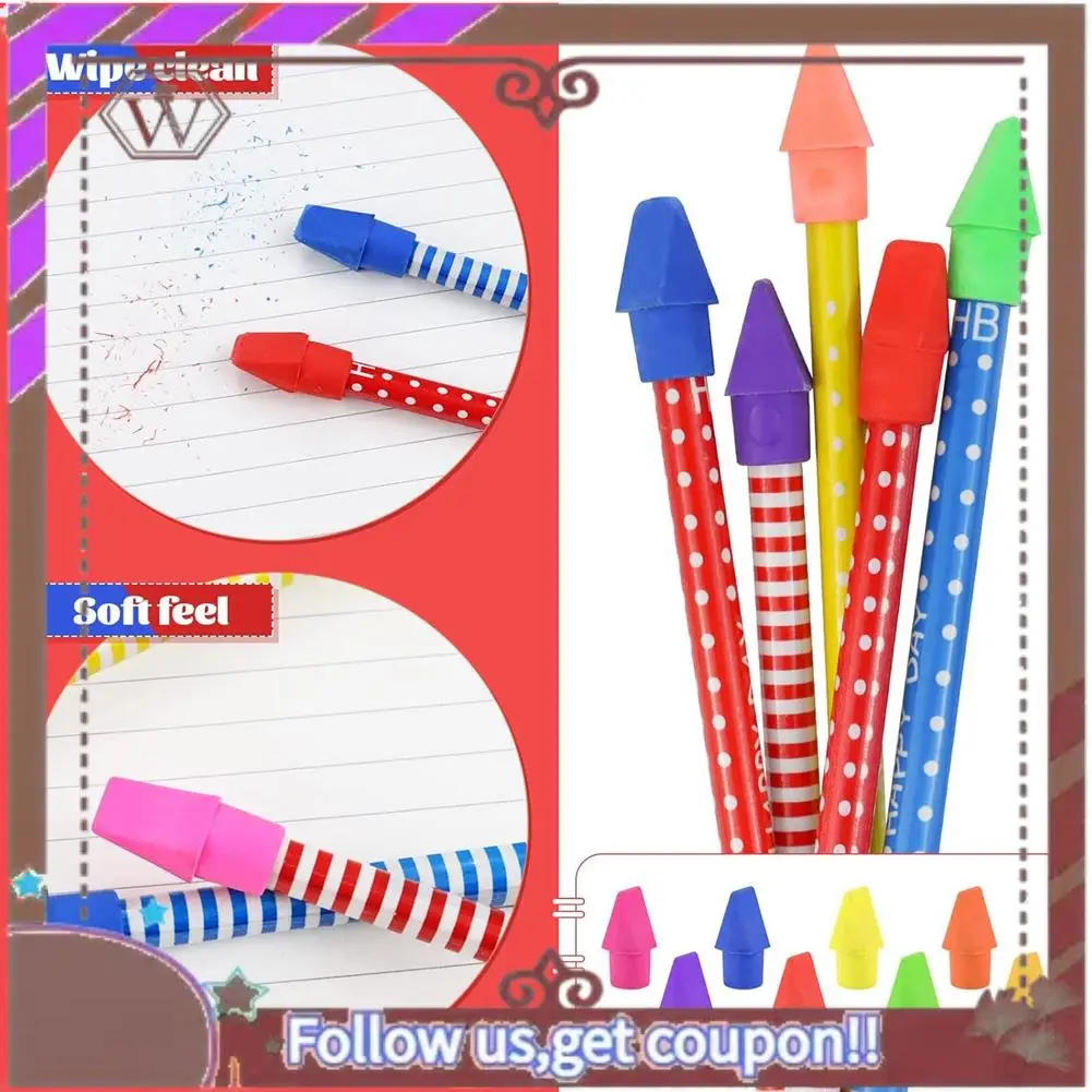 ABBG-500PCS Caps Pencil Erasers Chisel Shape Pencil Eraser Caps Erasers Latex Free Pencil Pencil Eraser Toppers