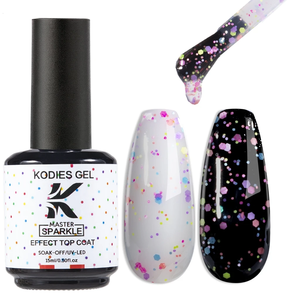 كودي جل حلويات معطف علوي جل ، طلاء أظافر ، شبه دائم ، فوق بنفسجي و ليد ، ترتر لامع ، رقائق ، جل علوي ، طلاء ورنيش ، 15 لون #4