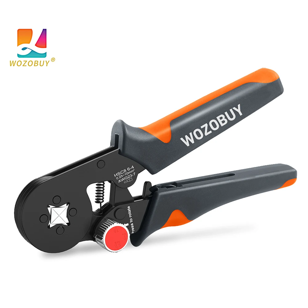 WOZOBUY Tubular Terminal Crimping Pliers HSC8 6-4A 0.25-10mm²/6-6A 0.25-6.0mm² Hand tools Mini Wire Ferrule Fixture Kit