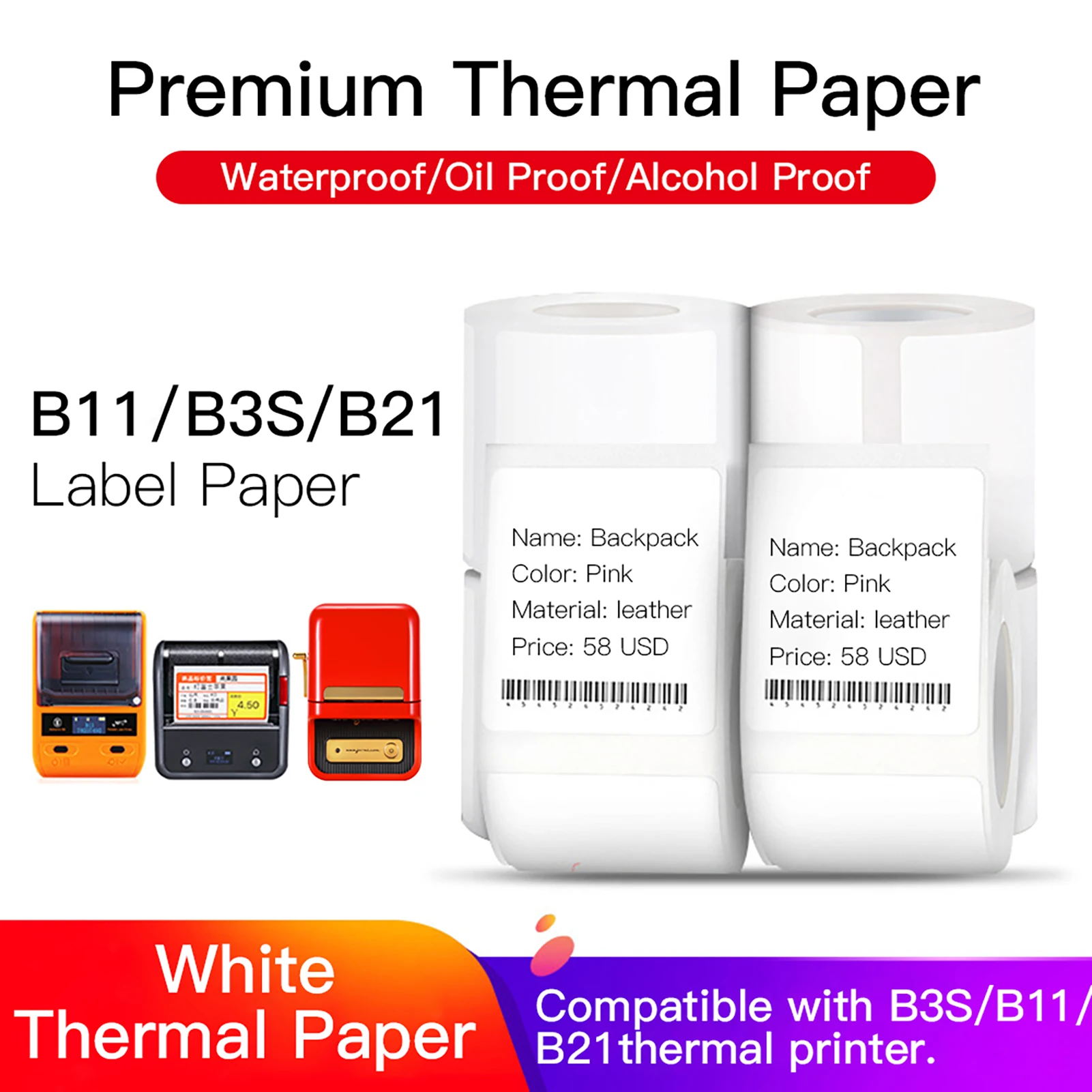 rolo-de-papel-termico-branco-para-impressora-de-etiquetas-b21-papel-para-etiquetas-de-codigo-de-barras-preco-tamanho-e-nome-impermeavel-e-a-prova-de-Oleo