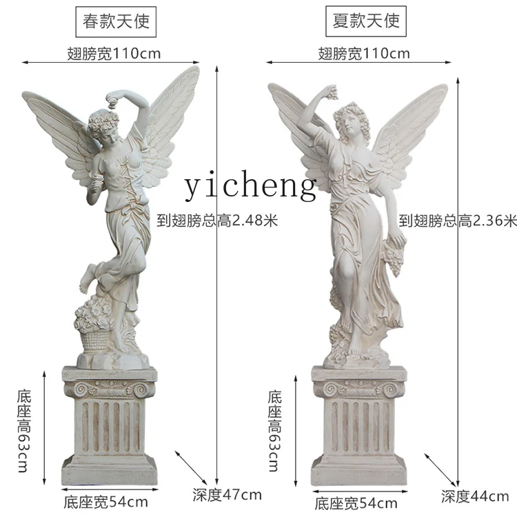 BB  Four Seasons Angel Sculpture Ornament Wedding Landscape Garden Figure Gypsum Statue Muse Artwork