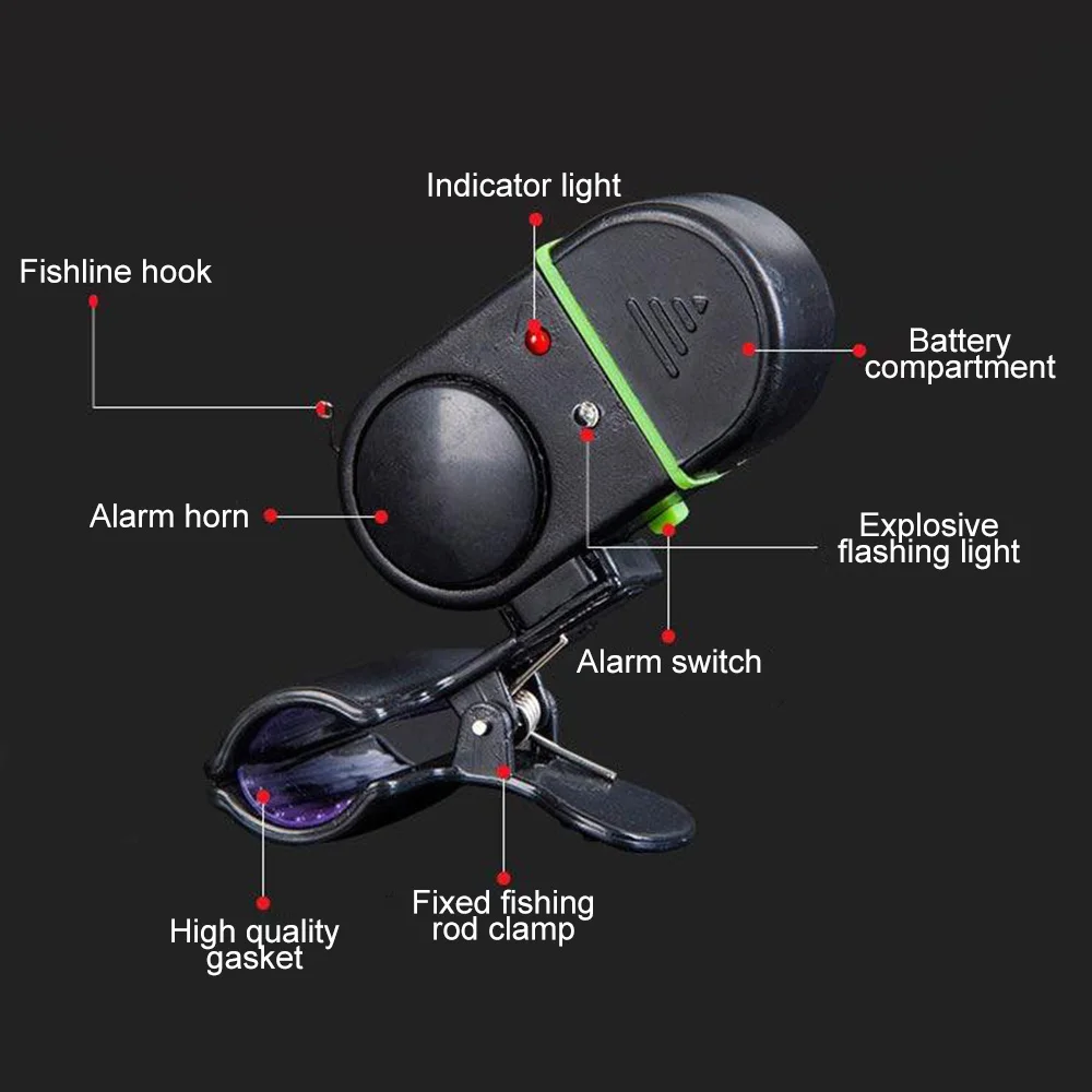 LED light electronic fish bite alarm for easy detection of fish hooks and bait installation portable fishing tool accessories