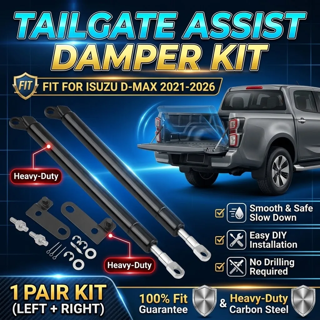 Rear Tailgate Slow Down Damper Gas Strut Lift Support For Isuzu D-MAX 2021-2026 Trunk Buffer Shock Absorber Rod No-Drill Kit