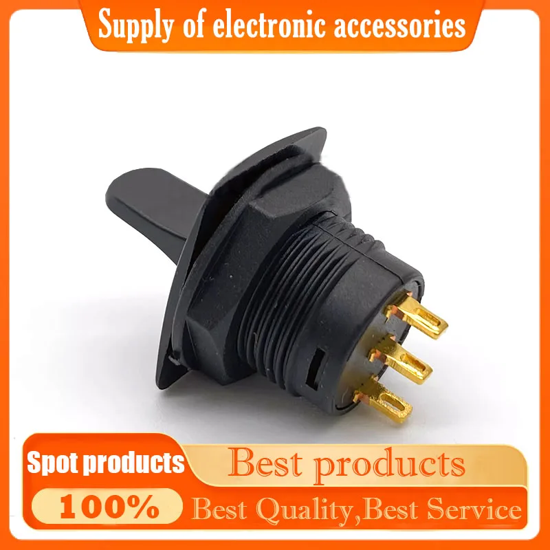 R13-402I Toggle switch 3-pin 3-speed double-sided reset switch Open hole 15MM gold-plated toggle switch