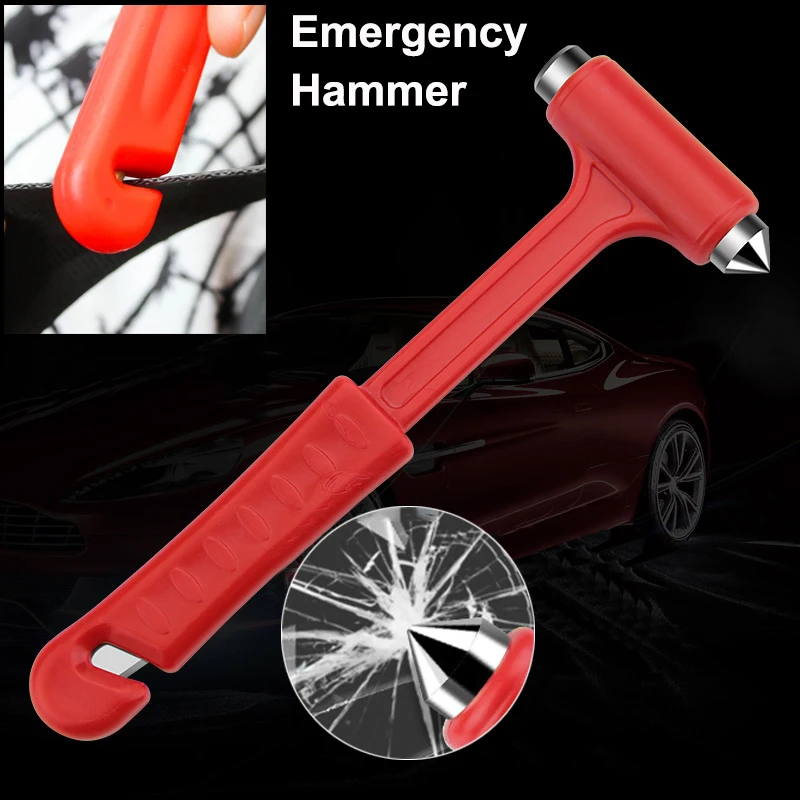 2 in1 Car Safety Hammer Window Breaker Seat Belt Cutter Multifunction Emergency Escape Tool Automobile Safety Life-saving Hammer