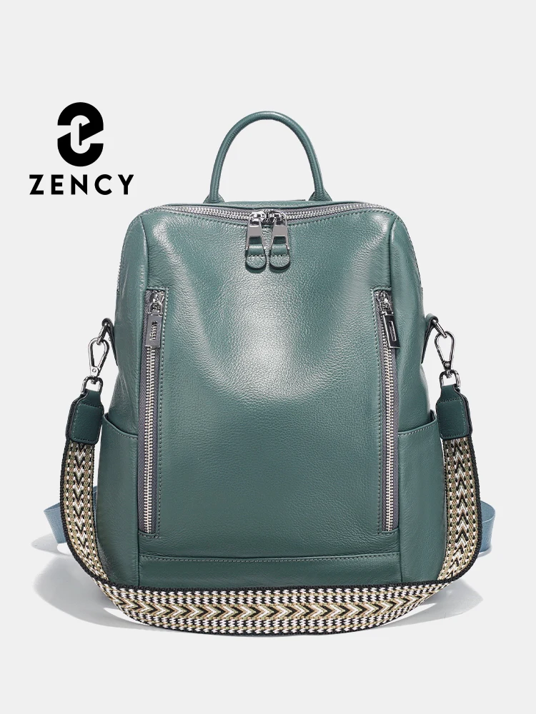 

Женский рюкзак Zency из натуральной кожи для прогулок, трансформируемая сумка на плечо для женщин, рюкзак с множеством карманов для девочек