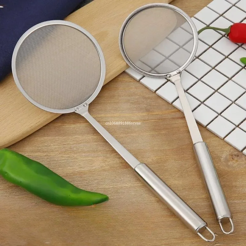 1pc Fat Skimmer Spoon, Stainless Steel Fine Mesh Skimmer, Strainer Spoon for Removing Grease Fat and Foam, Kitchen Tools