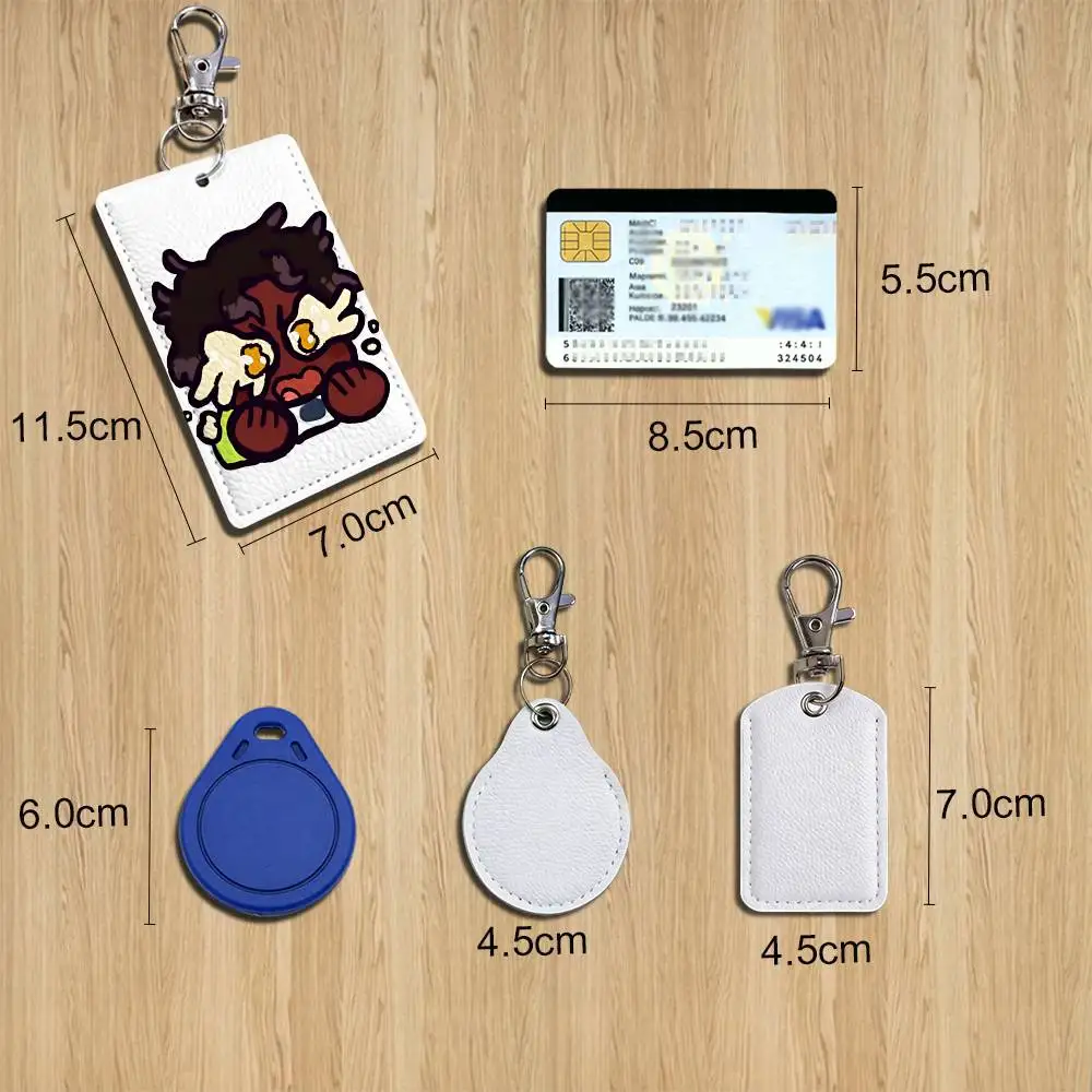 M-Micah Yujin GAME ERROR 143 Leather Keychain Badge Holder with Lanyard - ID/Access Card Holder, Key Ring Accessory, Gift Option view 2