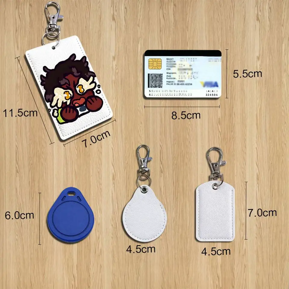 M-Micah Yujin GAME ERROR 143 Leather Keychain Badge Holder with