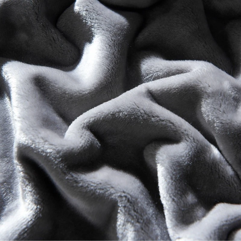 Thickened Winter Warm Milk Velvet Throw Blanket Solid Color Flannel Blanket Soft Plush Bed Sofa Cover Travel Office Nap Blanket