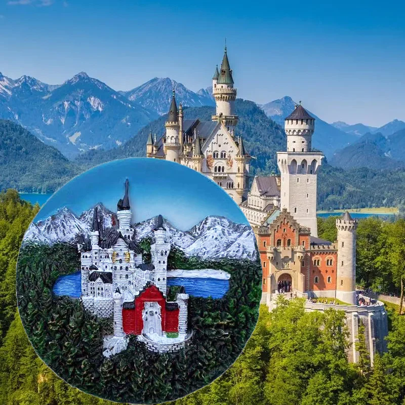 

Neuschwanstein Castle, Germany3dLandmark Building Cultural and Creative Refrigerator Magnet Personalized Travel Souvenir Home De