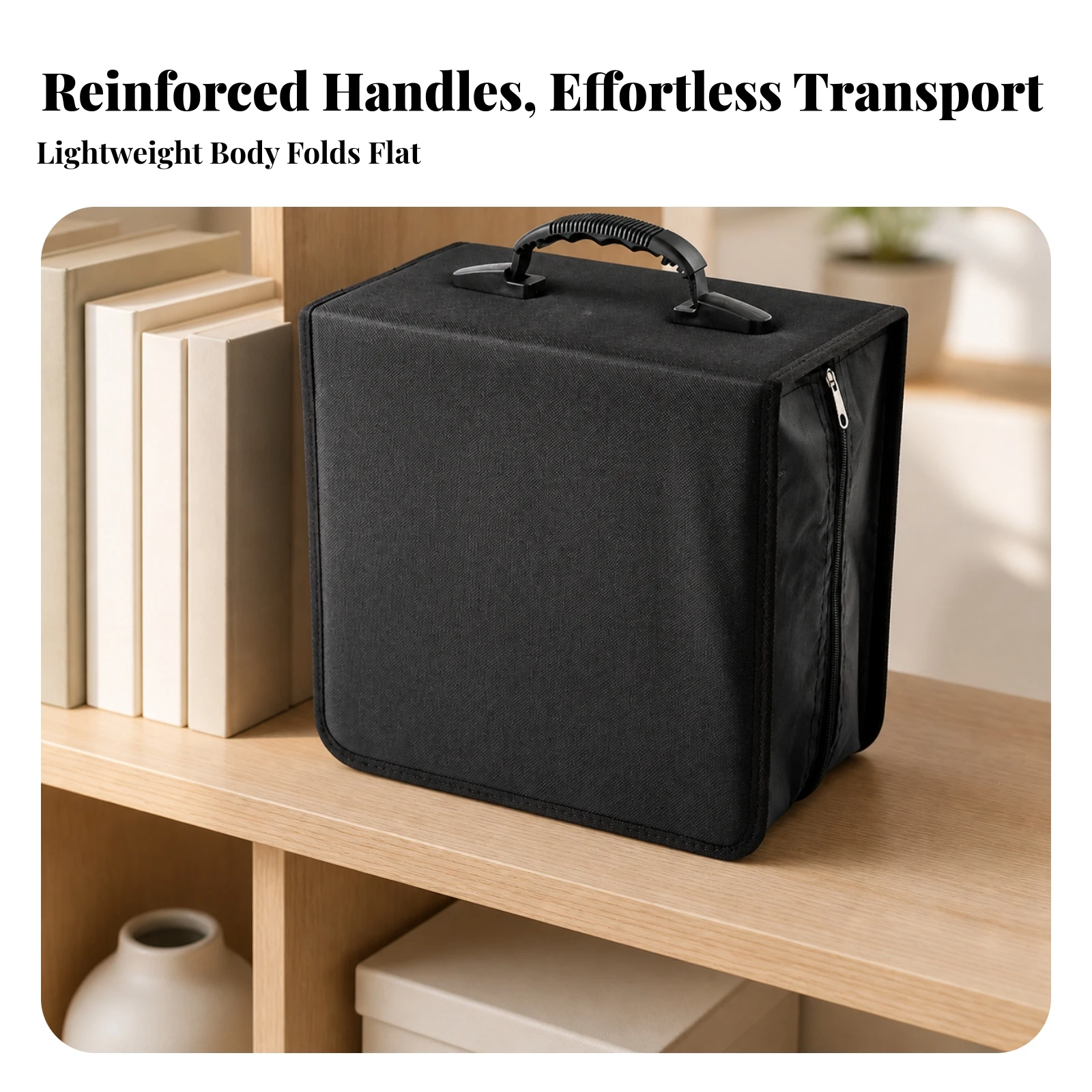 CD Storage Case Structured Disc Storage Case with Handle DVD Carrier with Zipper Safeguarding Organizer Multi-Purpose