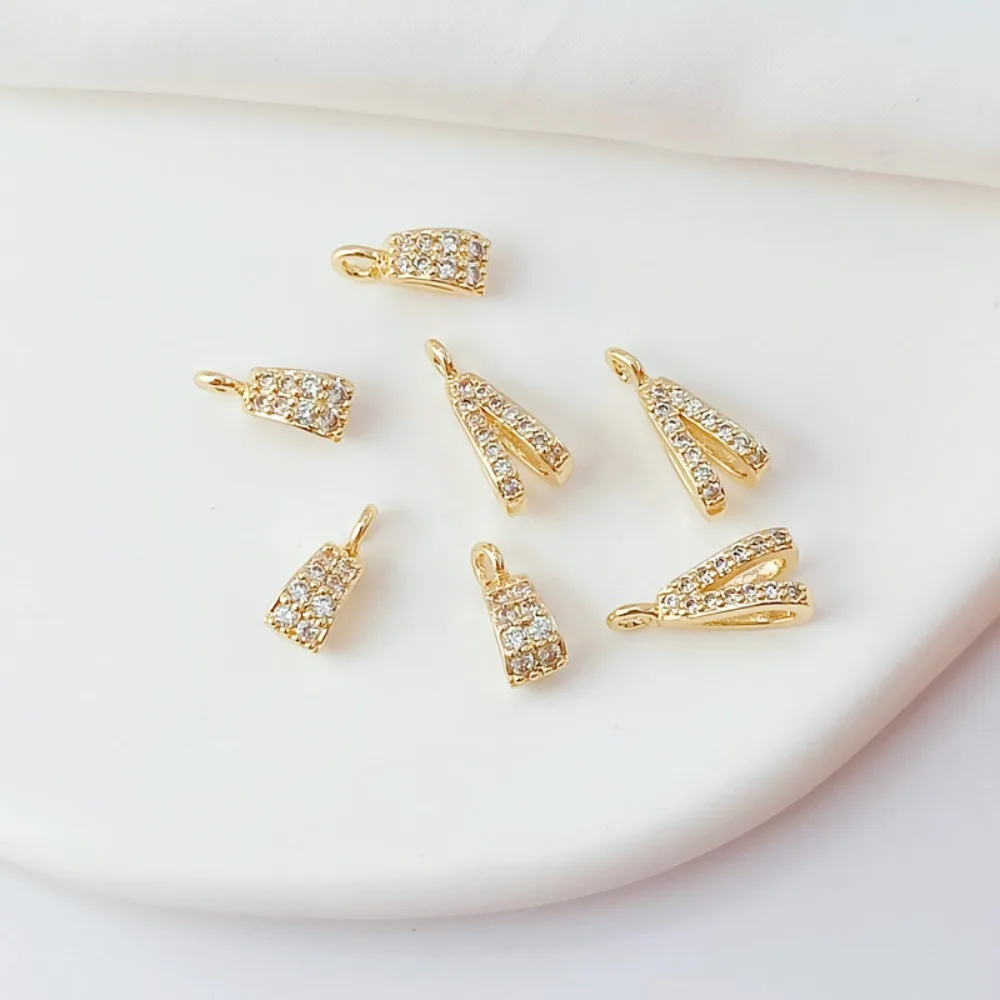 

14K Gold-plated Micro-inlaid Zircon Sunflower Seed Pendant, Handcrafted DIY Pendant, Buckle, and Accessory