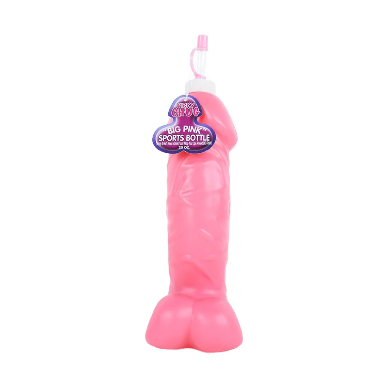 Large Penis Water Bottle Hot Pink Funny Carnival Props Male Genital Shaped Bottle Hen Party Props Night Bar Supplies