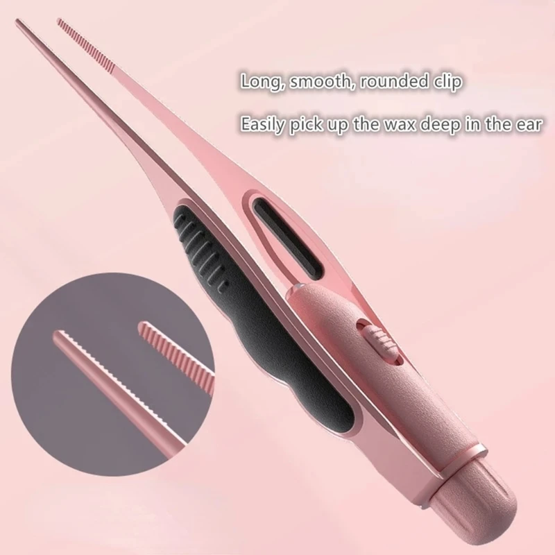 LED Flashlight Ear Cleaning Tweezers Earwax Remover Tool Baby Ear Wax Cleaner Ear Picker Anti-rust Earpicks Tweezers