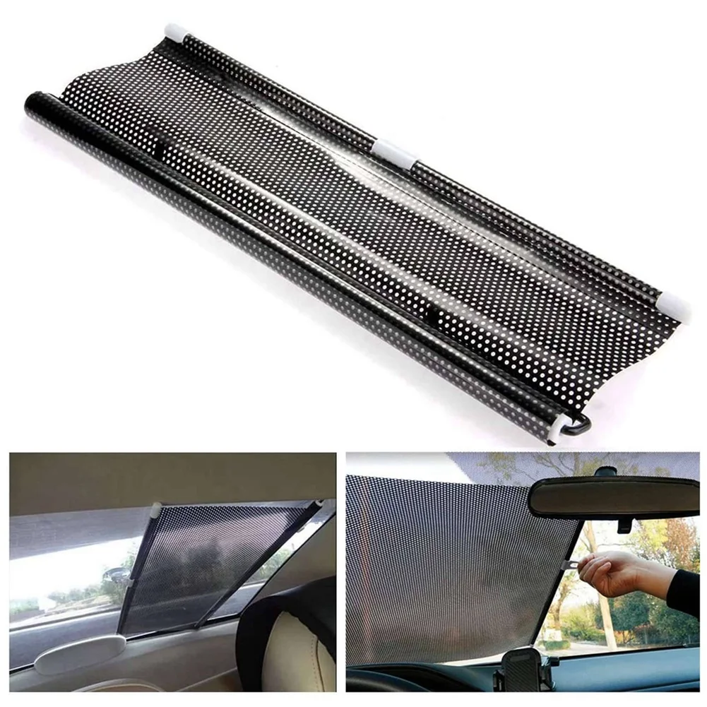 ABGE-2X Sunshade Roller Blackout Suction Cup Blinds Curtains For Living Kitchen Office Car Window Free-Perforated Curtain A
