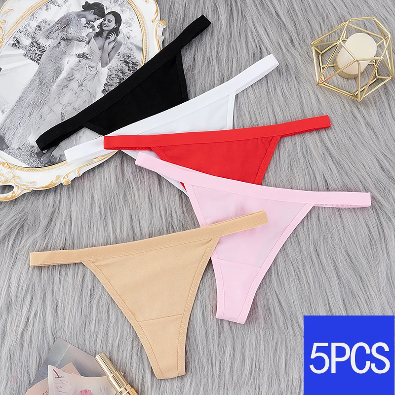 5 Pz/lotto Perizoma in Cotone Sexy da Donna a Vita Bassa Senza Soluzione di Continuità Confortevole Lingere Mutande Biancheria Intima Traspirante Mutandine G String