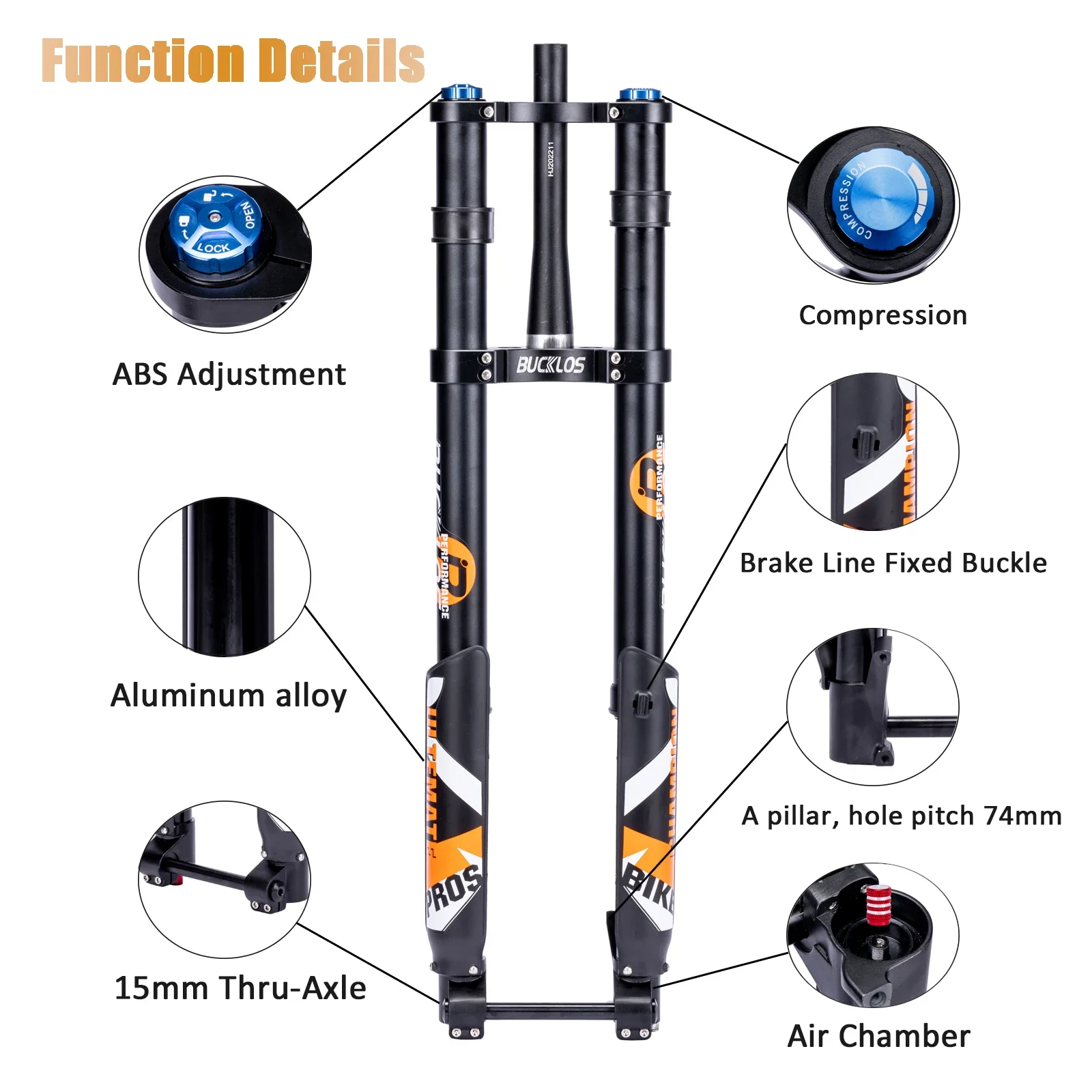 

OEM/ODM BUCKLOS Horquilla De Aire Bicicleta 26 27.5 29 " MTB Mountain Bike Downhill Inverted Air Suspension Fork Bicycle Parts