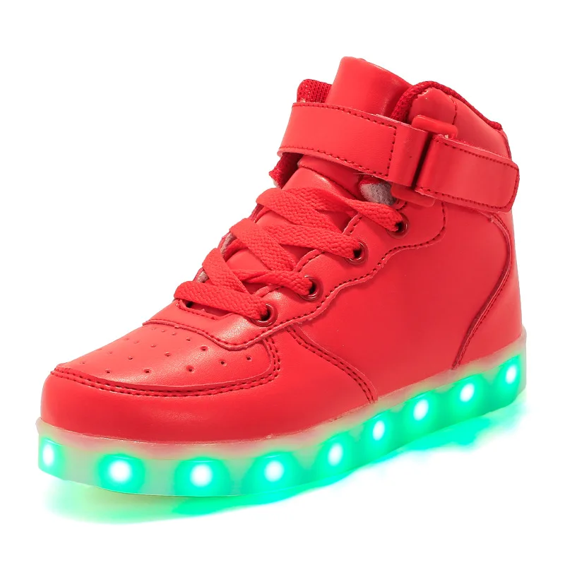 Kids Shoe Boy Neutral Fluorescent Sports Shoes Fashionabl High Top LED Rechargeable Luminous Shoe for Boys Girl Zapatos De Niña