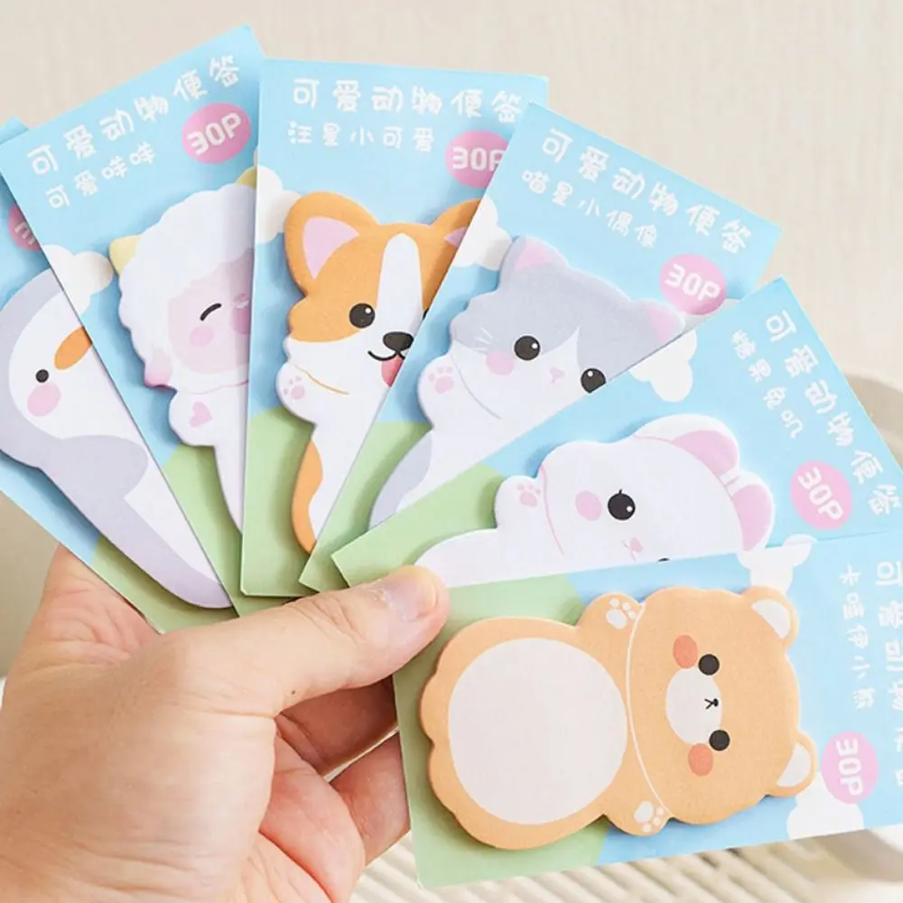 Cartoon Bear Animal Memo Pad, Animal Message Notepad, Cat Sheep Notepad, Cão Kawaii Sticky Notes, Escritório