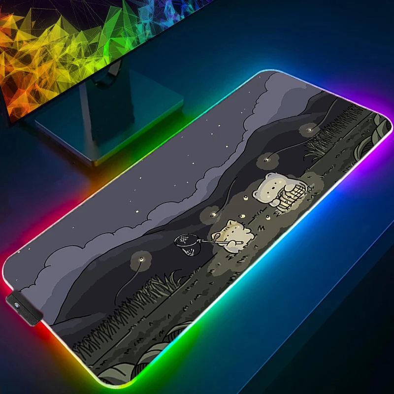 RGB LED Mouse Pad Laptop Non-slip Esports Office Laptop Desk Mat Animal Party Game Player Mousepad PC Accessories Keyboard Pad