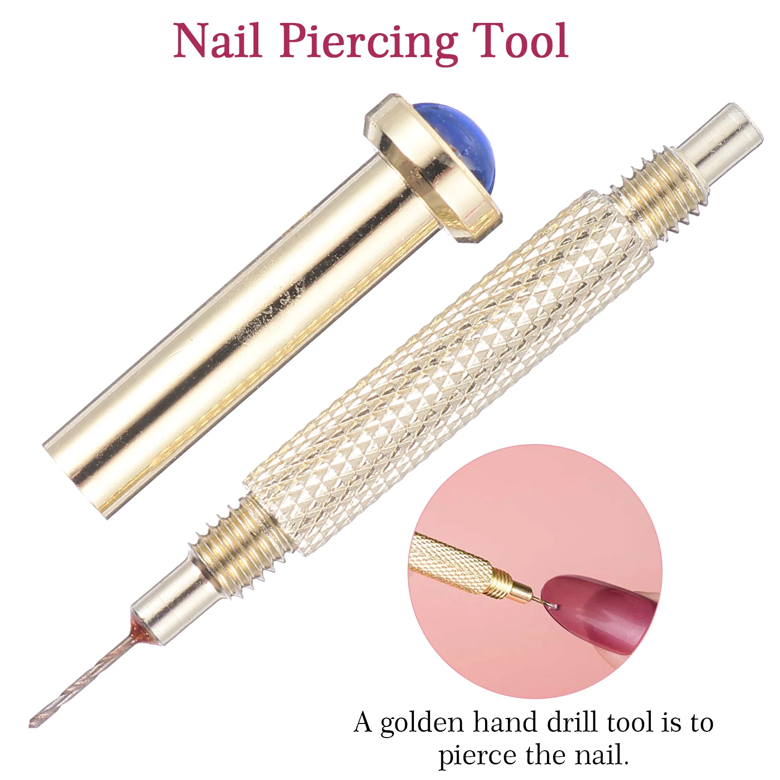 24Pcs Nail Pendants DIY Set with Dangle Nail Charm Piercing Tool Hand Drill nail charm nail pendant