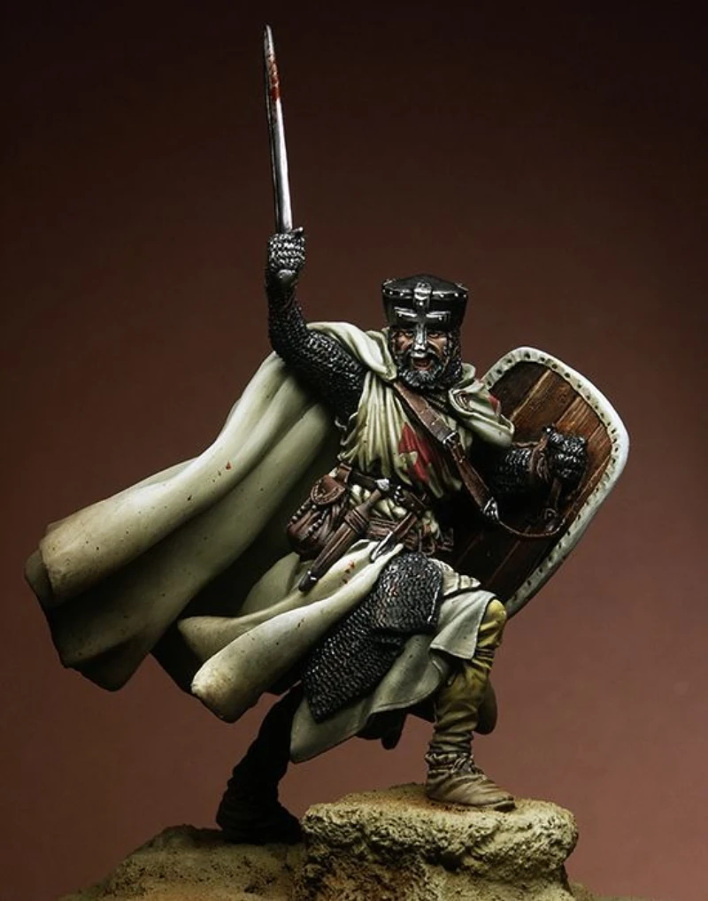 

1/24 Scale Die-Cast Resin Figure Model Kit 12th-Century Holy Land Knight Hobby Miniature Toys Unassembled Unpainted DIY Diorama