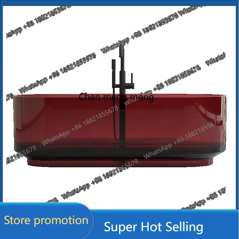 

A17 Hotel B & B transparent resin color oval independent bathtub crystal double bathtub bath artificial stone French