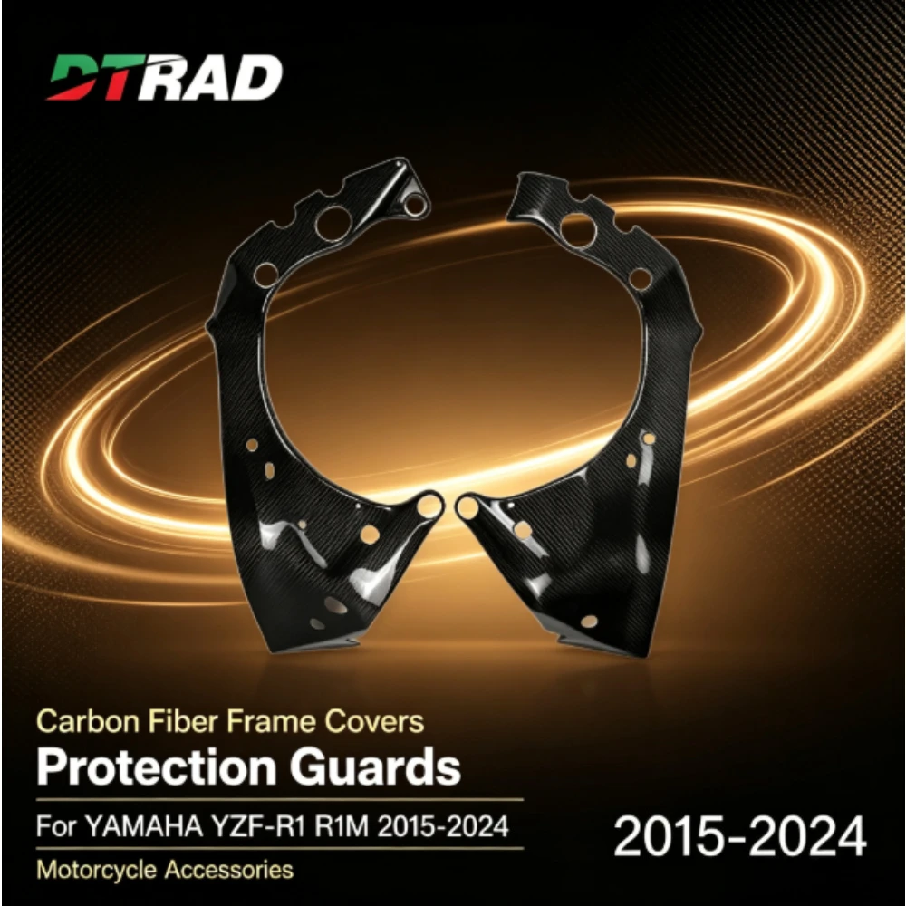 Carbon Fiber Motorcycle Frame Covers Protection Guard For YAMAHA YZF-R1 R1M 2015 2016 2017 2018 2019 2020 2021 2022 2023 2024