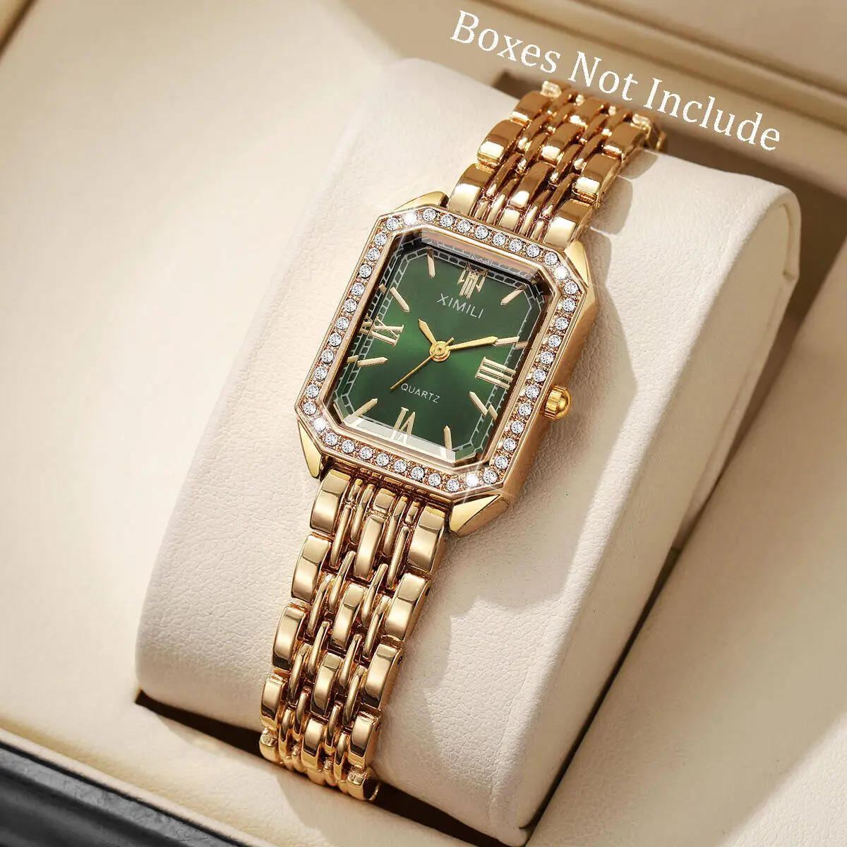 Fashion Rectangle Women Watches Ladies Rhinestone Quartz Watch Bracelet Strap Wristwatch Reloj MujerWithout Box