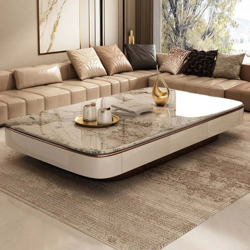 

Luxury Nordic Coffee Table Living Room Designer Storage Organizer Drawers Side Table Standing Mesas Bajas Lounge Suite Furniture