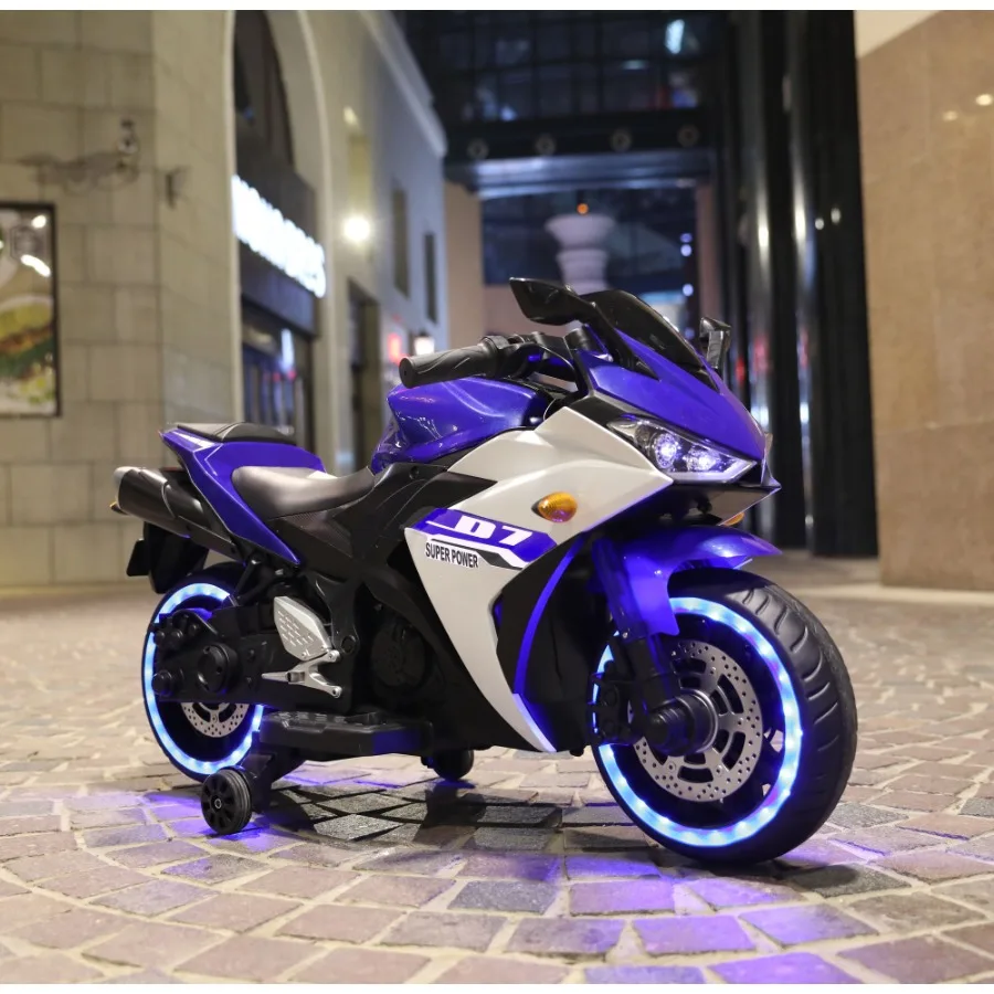 Electric motorcycle 12 V toys motorcycle electric car electric ride on toys for 3 4 5 6 years Boys Girls with Training Wheels m