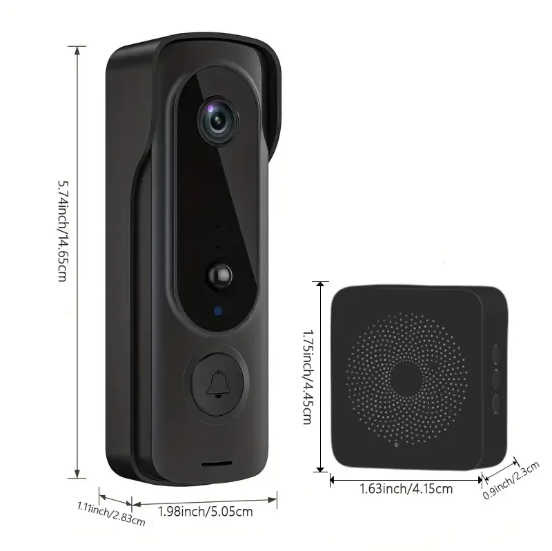 Wireless Smart Doorbell Camera with Night Vision-2-way Audio, PIR Motion Detector, Voice Change Function, 1080p Recording