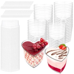 50pcs Mousse Cup Dessert Puddings Cheesecake Parfait Cups Cupcake Container for Cream Pudding Fruit Ice Cream Jelly Yogurt Mug