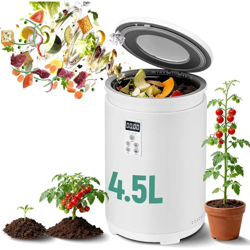Smart Food Waste Composter Odorless Silent Kitchen Garbage Disposal Machine Fast Decomposition Indoor Home Electric Recycler