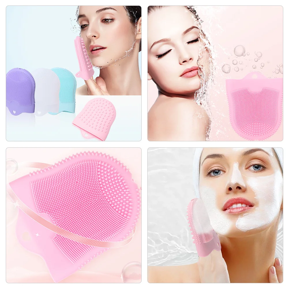 แปรงล้างหน้าซิลิโคน 2 ชิ้น แปรงทำความสะอาดผิวหน้า แปรงล้างหน้าเนื้อนุ่ม ขัดผิวอย่างล้ำลึก