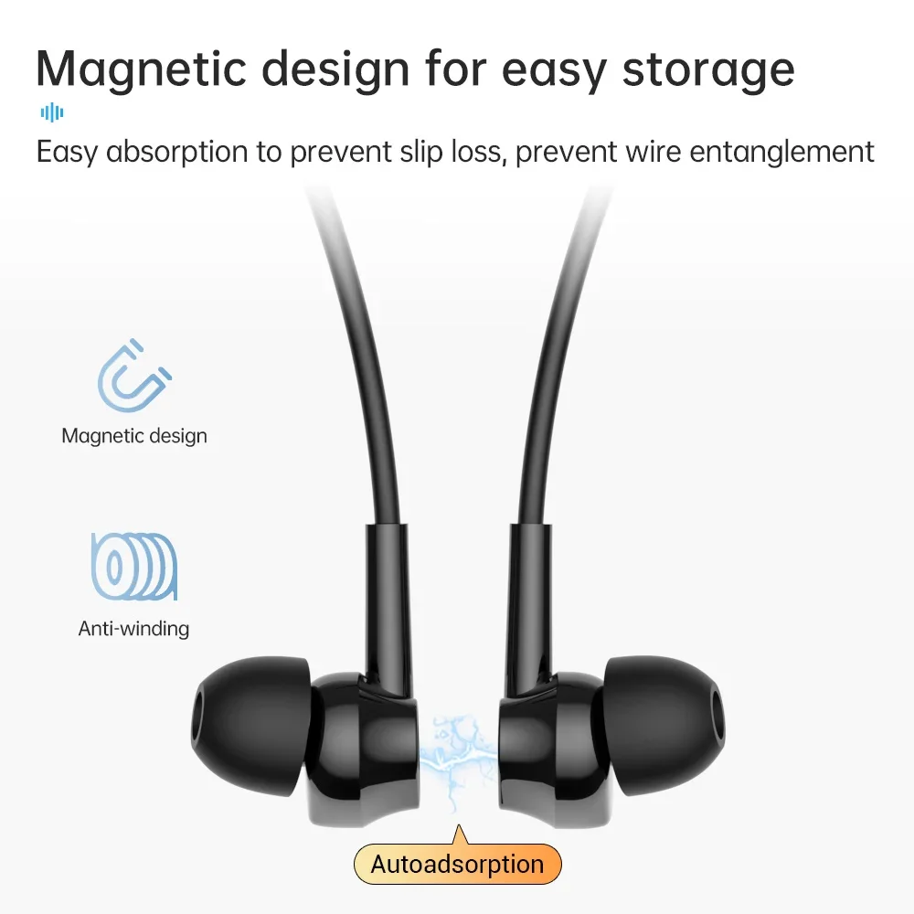 Auriculares inalámbricos Bluetooth con banda para el cuello, intrauditivos con micrófono, batería larga, Auriculares deportivos de alta calidad