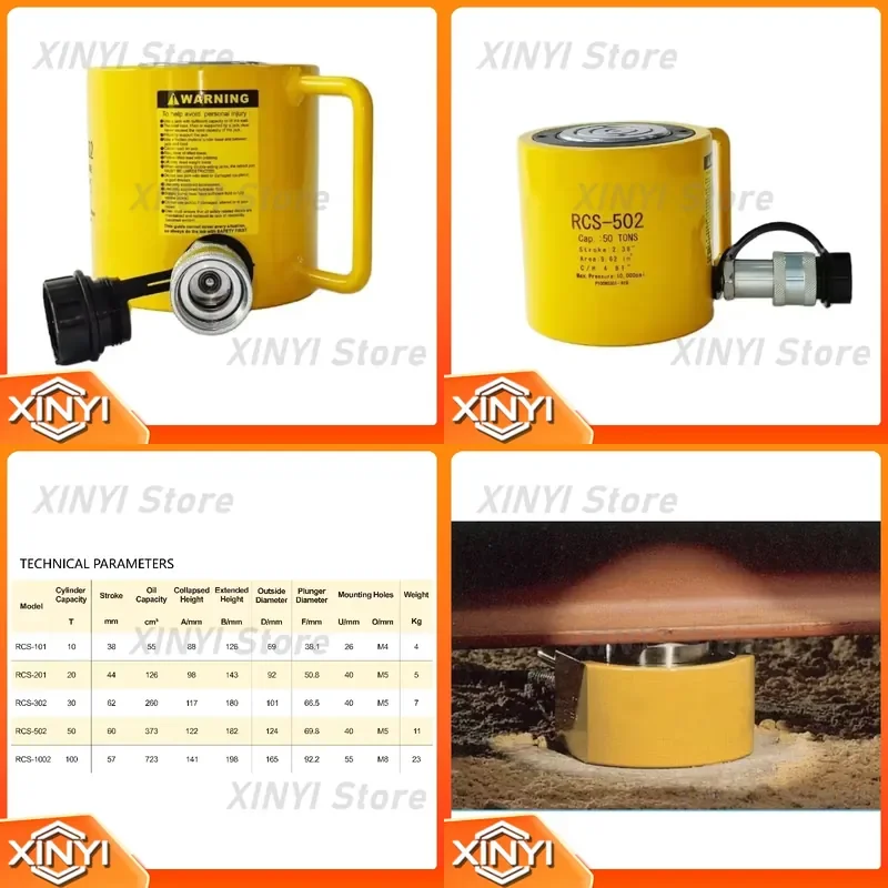 for RCS-502 Hydraulic Cylinder 50T Capacity 60mm Stroke Single Acting Low Height High Performance Excellent Quality