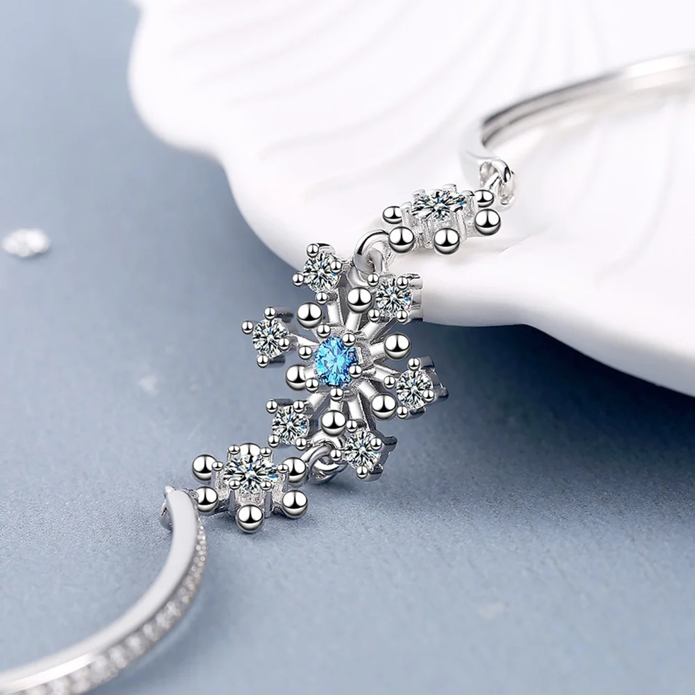 

1pc Exquisite Snowflake Wrist Chain For Students Rhinestone Bracelet Watch Decorative Alloy Bangle Fashionable Hand Chain